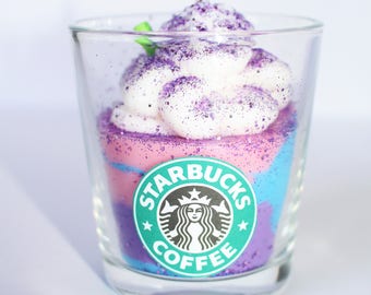 STARBUCKS UNICORN FRAPPUCCINO Candle, Frappuccino Candle, Handmade Starbucks, Gifts, Homemade Gifts, Small Votive Candle, Gifts for her
