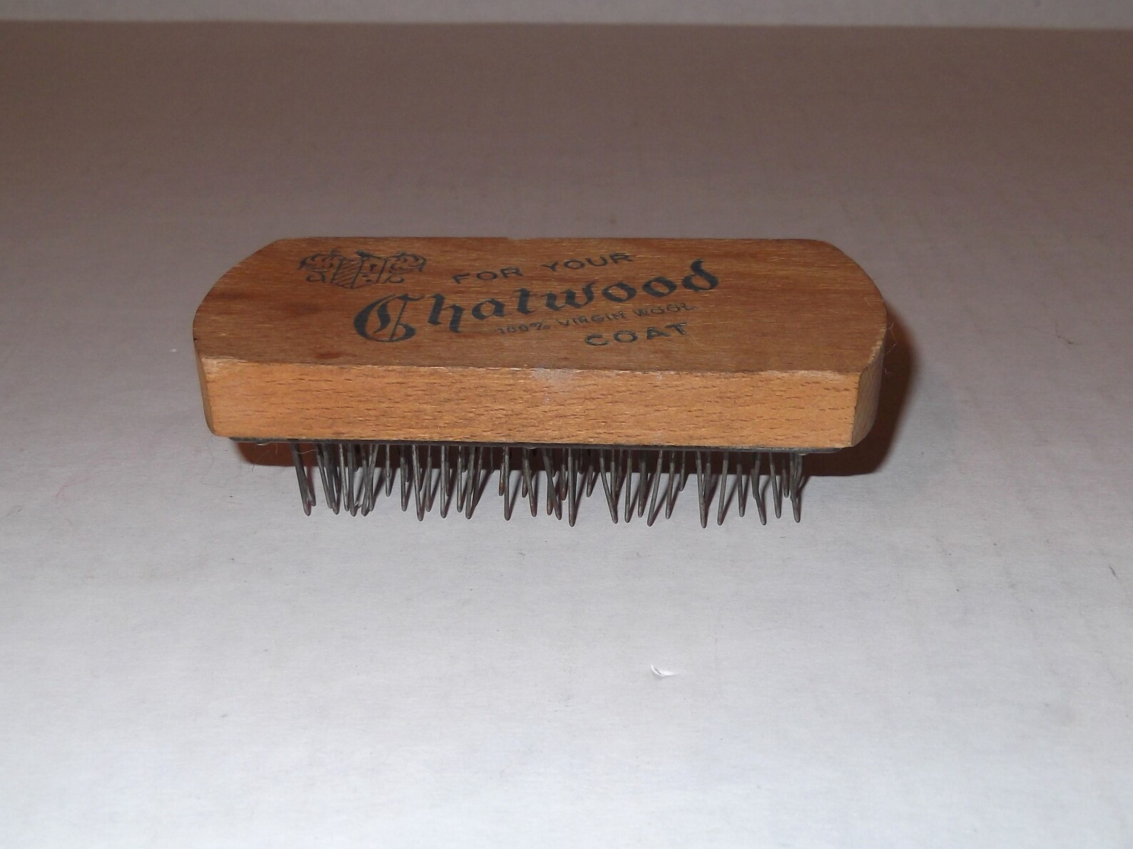 Antique Wood Coat Brush Wire Bristles 100 Virgin Wool Etsy