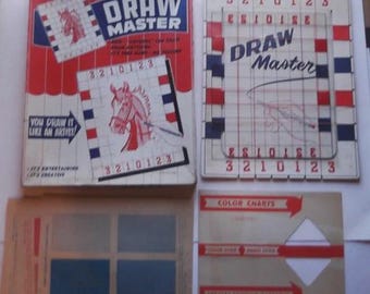 Kit de dibujo antiguo DRAW MASTER de 1936 con plantillas de Embree Co. Cómo dibujar