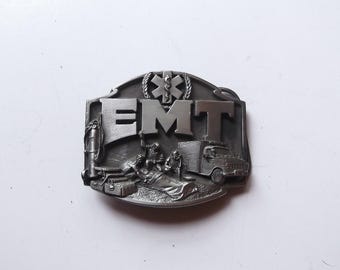 ヴィンテージ EMT ベルトバックル メタル シスキユー ヘビー 緊急医療チーム