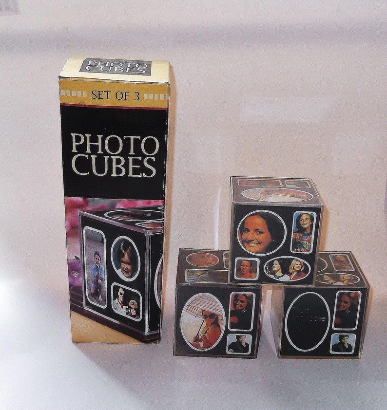Photo Blocks CUBES Set PHOTOGRAPH Frame 3 Set Retro 3.5