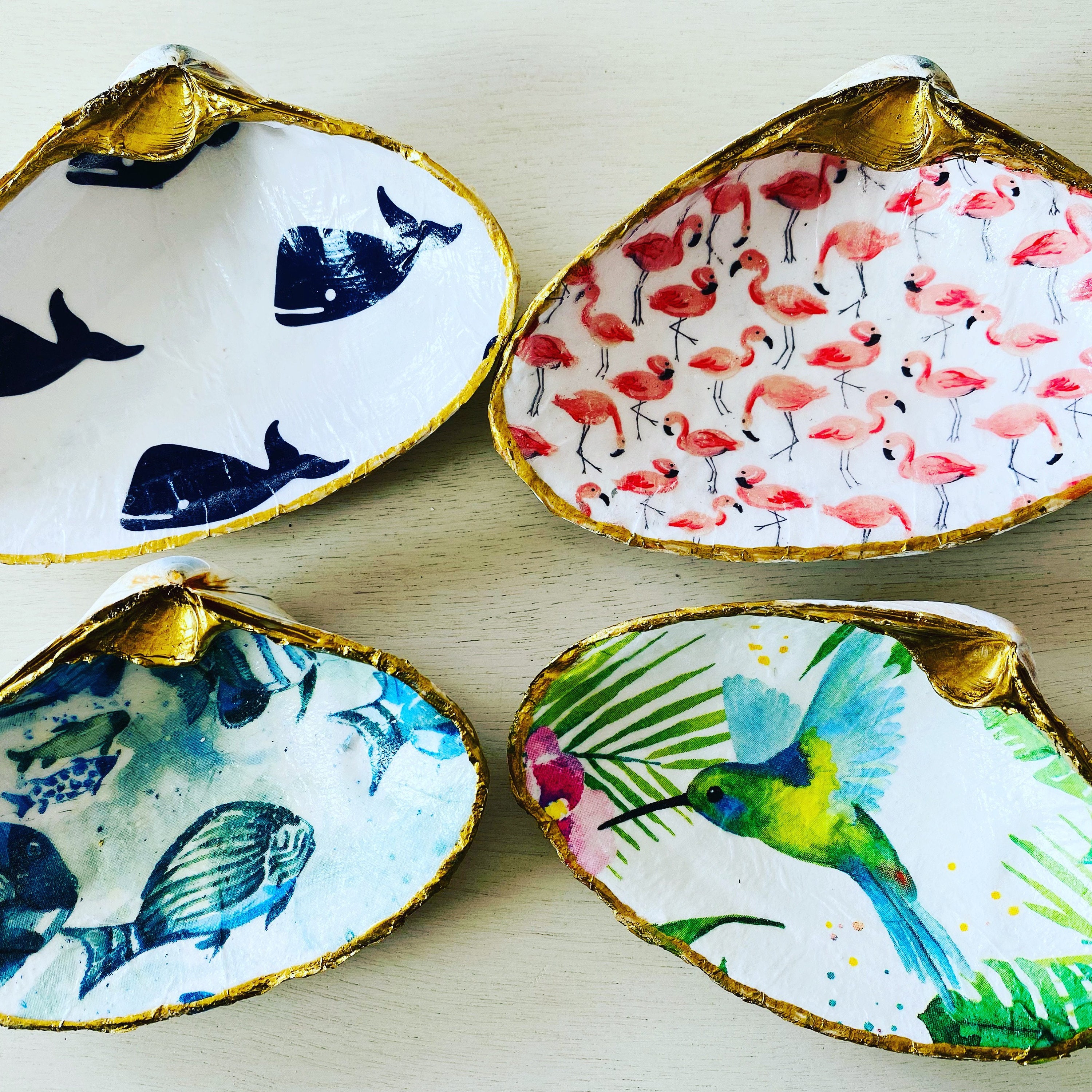 Decoupaged Shells Etsy