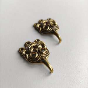 Viking Leg Wrap Hooks;. 9 - 11 century reenactment. Brass jewelry. Medieval clothing. Viking age accessories. Scandinavian reenactment.