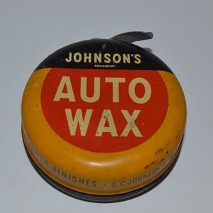 Vintage Johnson&#39;s Auto Wax Tin 1936