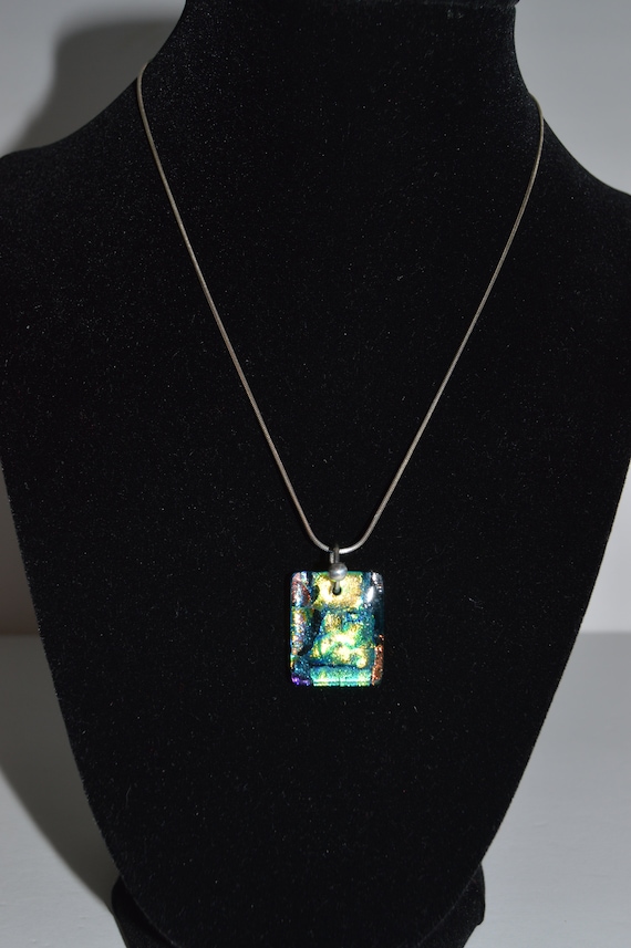 Necklace in Dichroic glass multicolor BB-2