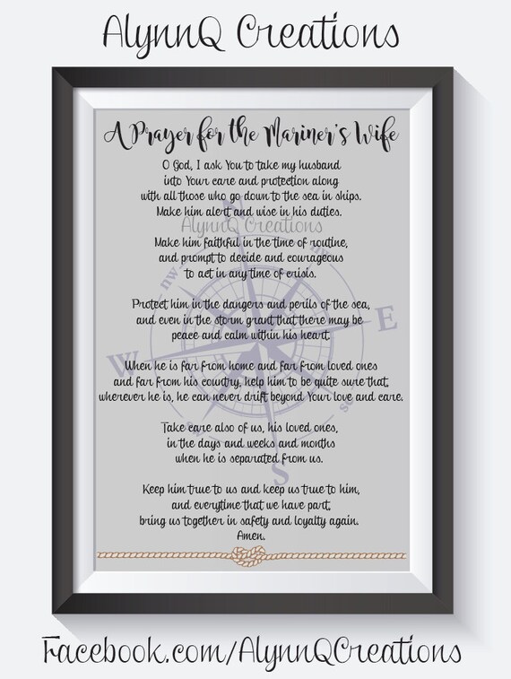 A Prayer For The Mariners Wife Etsy The capital city power lunch is a christian gospel radio show broadcasting live every monday at 12noon on. a prayer for the mariners wife