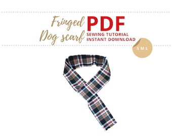 Dog scarf pattern / Fringed scarf pattern / Flannel dog scarf pattern / Dog collar accessories / Pet scarf / Flannel scarf pattern