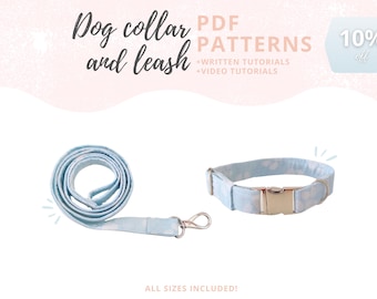 PDF-Muster für Hundehalsband und -leine | Wie man eine Haustierleine und ein Halsband herstellt | Nähanleitung für Hundezubehör zum Gassigehen | Nähen für Hunde herunterladen