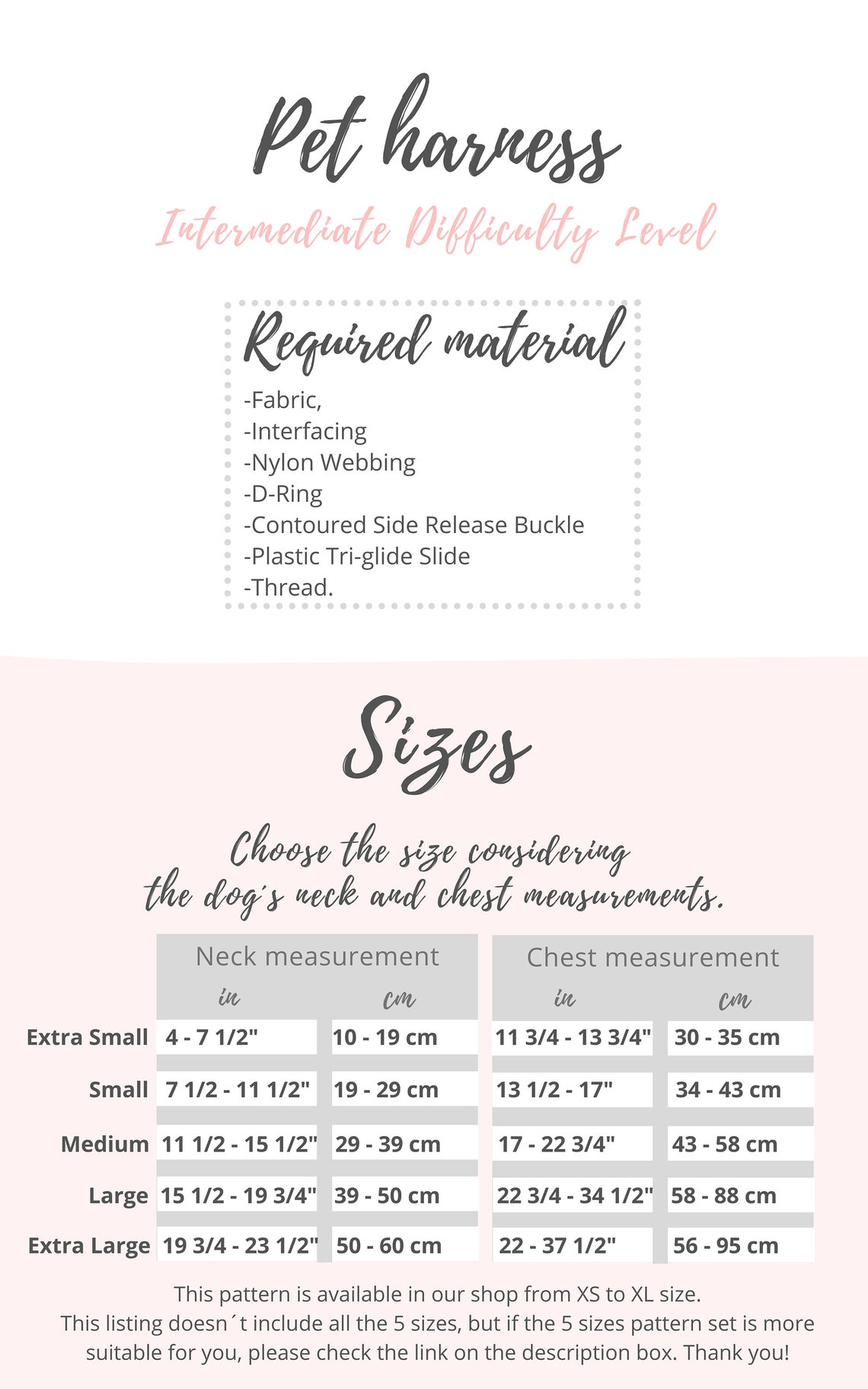 Dog Harness Pattern/ Dog Clothes Patterns / Harness Dog PDF / Etsy