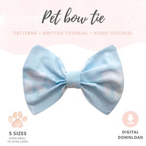 Pet Bow Tie Tutorial and PATTERNS | Dog Bow - Extra-Small, Small and Medium, Large and Extra-Large | Collar Accessories | Sewing Pattern PDF