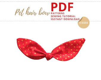 Dog bow tie pattern / Dog collar accessories / Small, Medium, Large sizes / Pet patterns for sewing / Dog accessories PDF sewing patterns