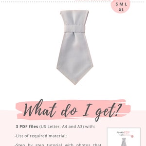 Pet Necktie Tutorial and Patterns / Dog Neck Tie for Wedding / XS, S, M ...