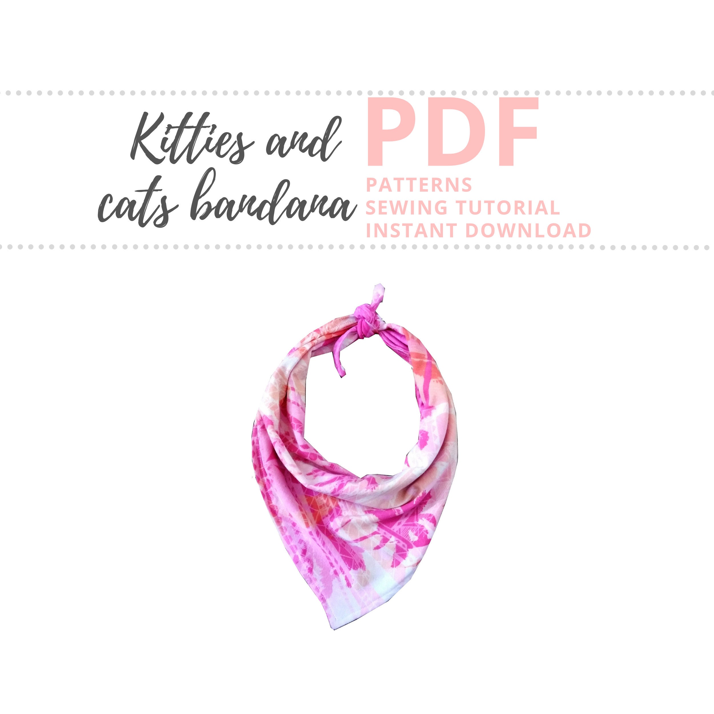Cat bandana sewing pattern / Bandana bib cat patterns / Etsy