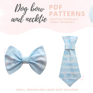 Dog bow tie and neck tie pattern | Dog bowtie patterns | Dog tie pattern bundle | Dog collar accessories patterns