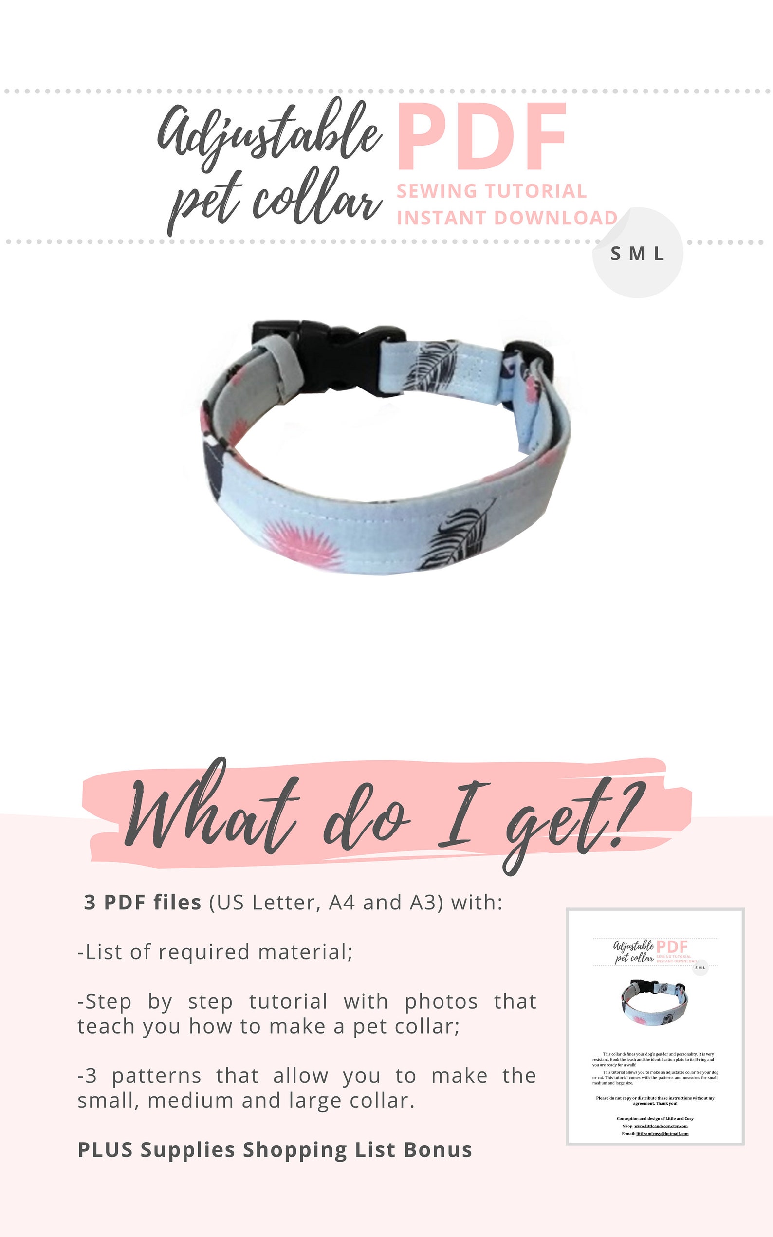 Dog Collar and Leash Sewing Pattern / Dog Collar Tutorial and Etsy