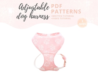 Dog harness pattern | Dog clothes patterns | Harness pet PDF | Dog sewing patterns and instructions | Dog clothes PDF - Small, Medium, Large