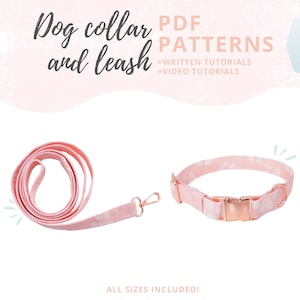 Dog collar and leash PDF patterns | How to Make a Pet Leash and collar | Dog walking supplies sewing tutorial | Sewing for dogs Download