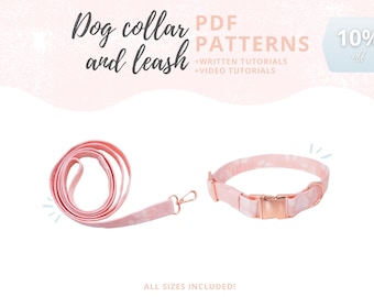 Dog collar and leash PDF patterns | How to Make a Pet Leash and collar | Dog walking supplies sewing tutorial | Sewing for dogs Download