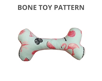 Dog Bone Toy Tutorial and 2 PATTERNS/ Plush / Pet toy pattern / Stuffed Bone DIY / Sewing tutorial / Dog Playtime / Instant download PDF