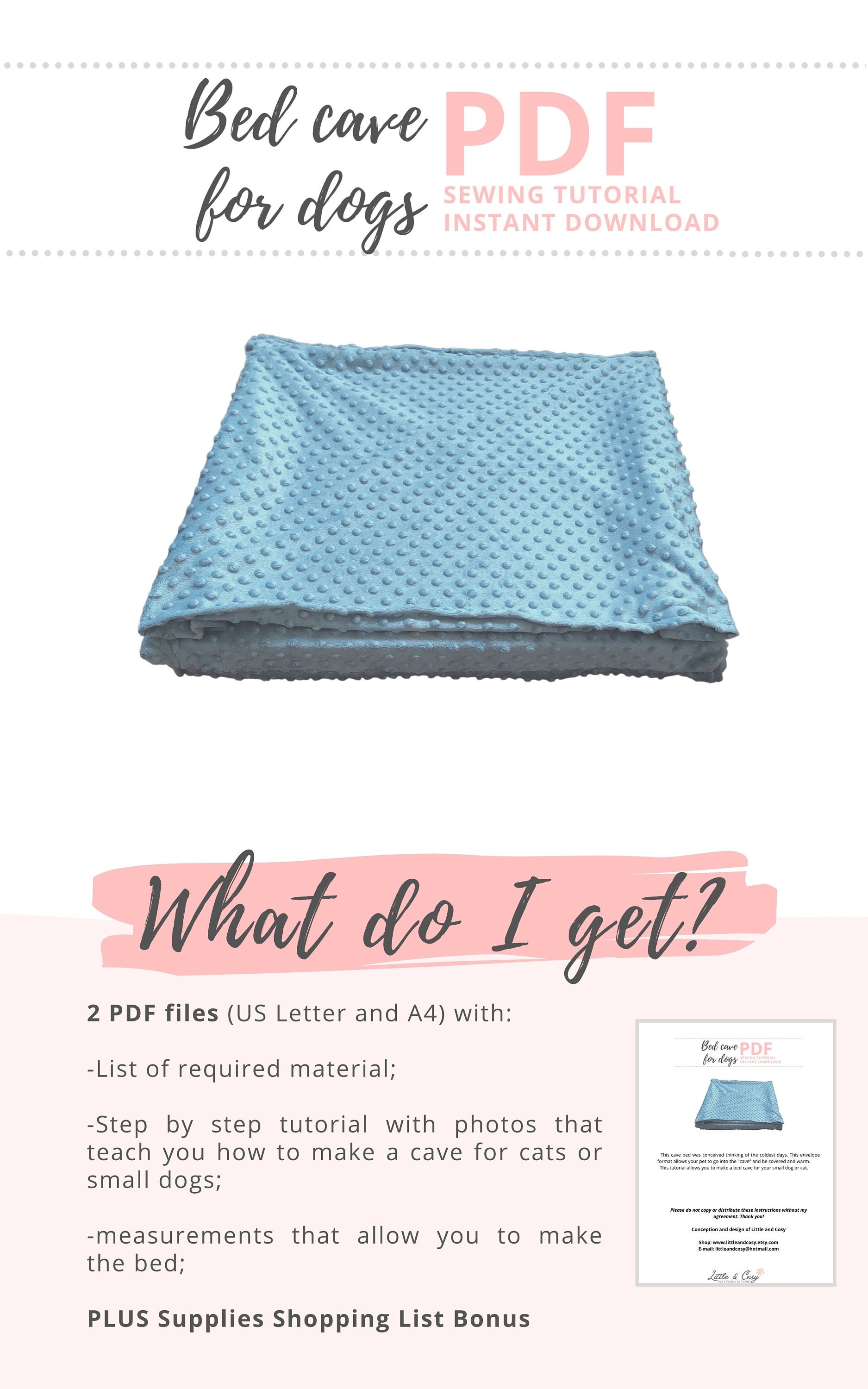 Dog Bed Cave Tutorial/ Cat Bed Cave DIY / Pet Bed Sewing Etsy