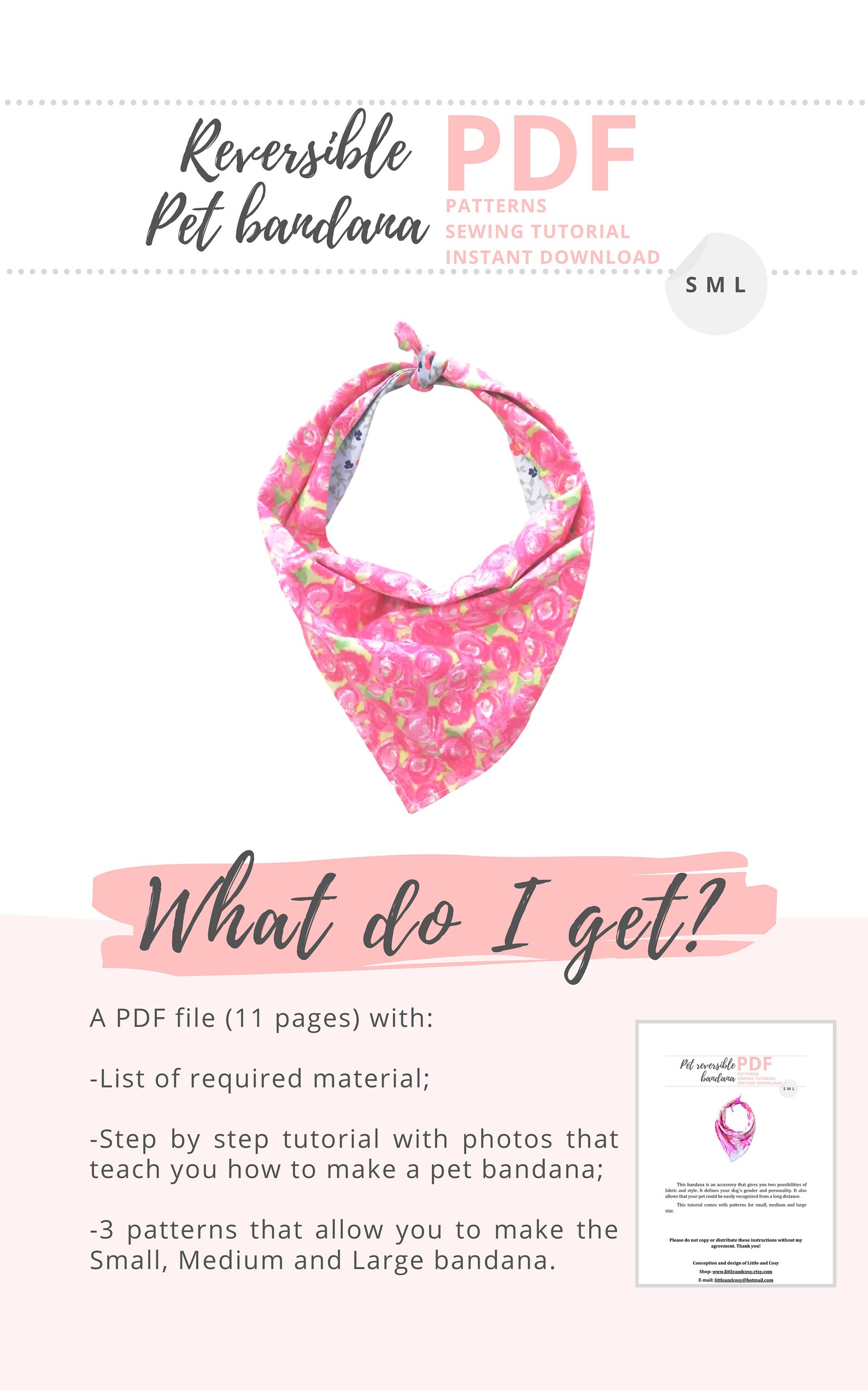 Dog Bandana Pattern With Matching Scrunchie / Matching Dog and Etsy