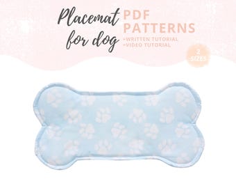Dog Food Mat Sewing Patterns and Video Tutorial | Pet feeding mat: waterproof and absorbent | Dog Placemat PDF Sewing Tutorial
