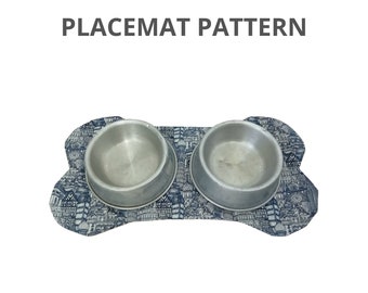 Dog Placemat Tutorial and PATTERNS/ Dog food accessories / Water resistant Bone Bowl mat DIY / Feeding mat for pet PDF / Instant download