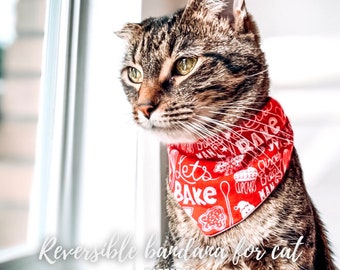 Cat bandana Tutorial and Patterns / Cat and kitty accessories / Pet gift / Reversible Bandana DIY / Bandana Patterns / PDF sewing patterns