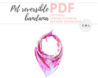 Dog bandana pattern, Dog bandana pattern pdf, Dog bandana sewing pattern, Dog bandana pdf, Dog bandana template, Pet bandana pattern