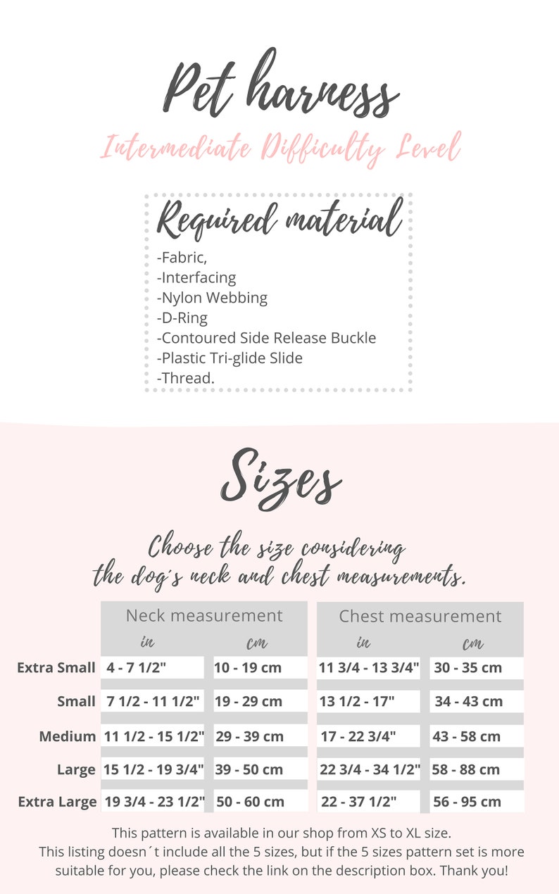 XS Dog Harness Sewing Tutorial and Pattern / Extra Small Etsy