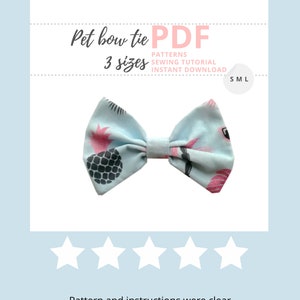 Cat bow tie pattern / Pet bow pattern / Small Bow tie pattern / Bow sewing pattern for cats and kittens / Cat sewing pattern / Pet pattern image 8