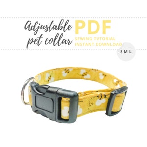 Dog collar sewing pattern / Adjustable Dog collar pattern / Collar tutorial for pet business owners / Dog sewing pattern Instant Download