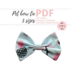Pet Bow Tie Tutorial and PATTERNS/ Dog Bow / Extra-Small, Small and Medium, Large and Extra-Large/ Collar Accessories / Sewing Pattern PDF