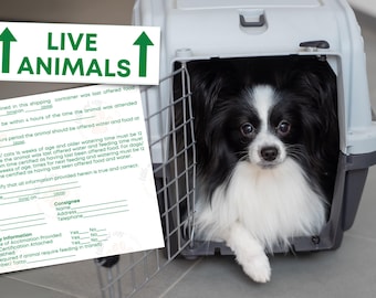IATA pet stickers / IATA required pet stickers / Airline cargo crate / Live Animal Shipping Label