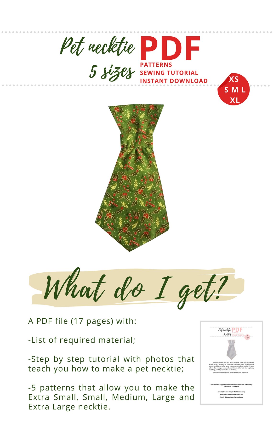 Pet Necktie Sewing pattern / Dog Into collar Neck Tie for | Etsy