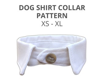 False shirt collar for dog tutorial and sewing patterns / Dog neck accessories / Extra Small to Extra Large / Detachable fake collar for pet