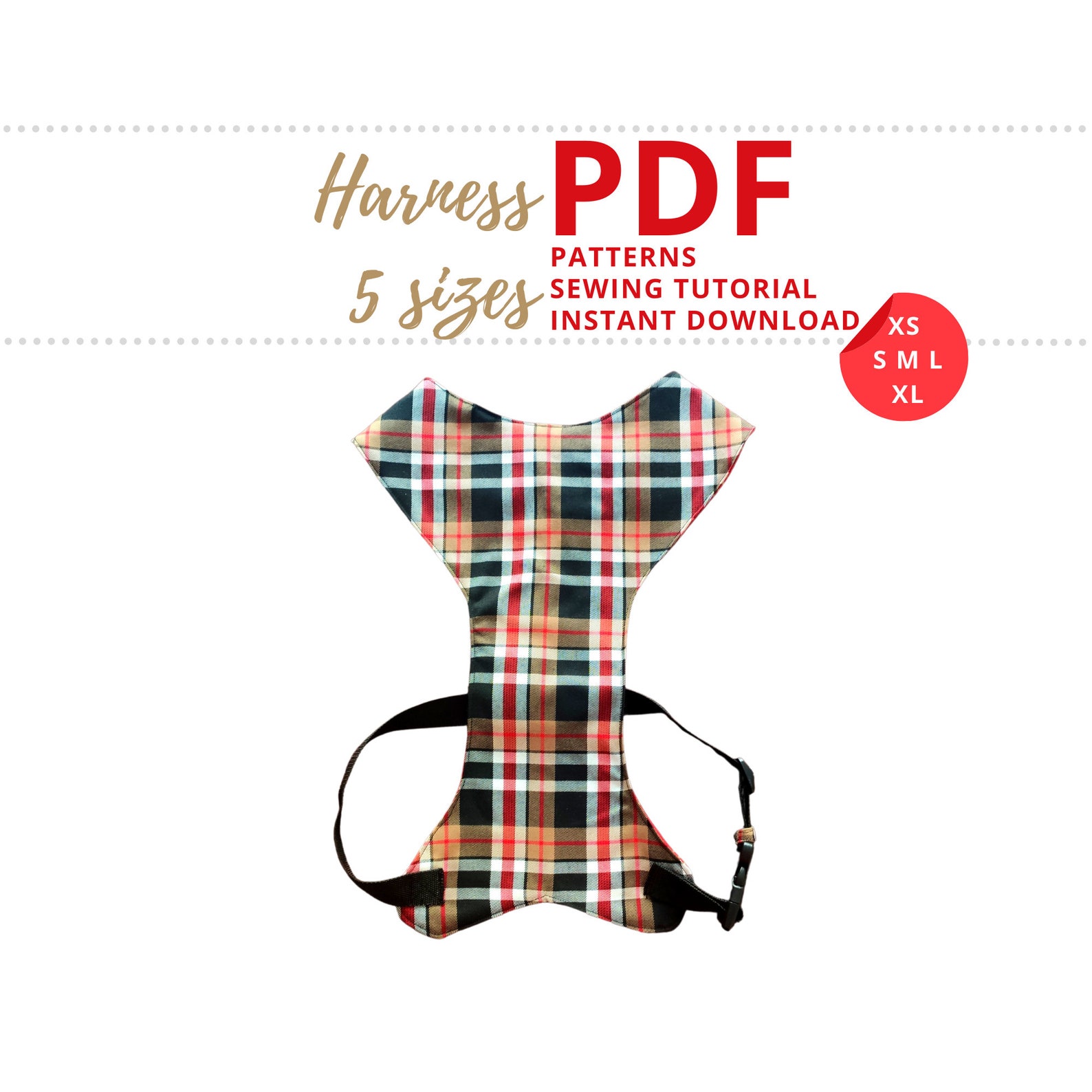 Dog Harness Pattern / Dog Clothes Patterns / Harness Dog PDF / Etsy