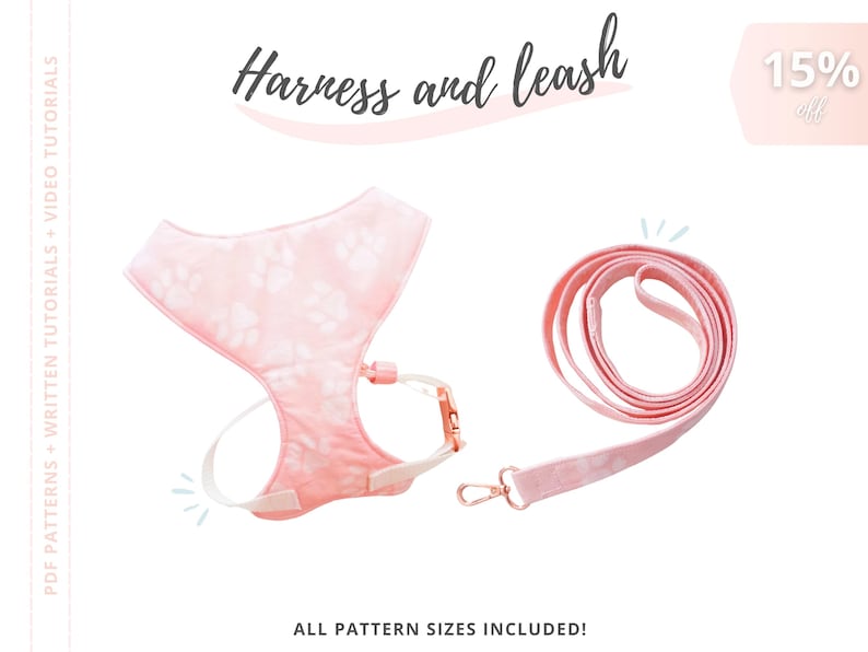 Dog Harness Sewing Pattern and Video Tutorial | ALL SIZES Harness ...
