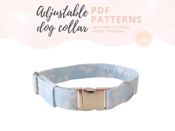 Dog collar pattern and video tutorial | Dog collar sewing pattern Dog | neck collar | Adjustable Fabric dog collar DIY pet accessories