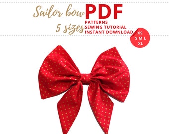 Dog sailor bow tutorial / Dog bow tie sewing pattern / Dog bow ties / Dog collar bowtie / Dog bowtie sewing patterns / Dog sailor bow PDF