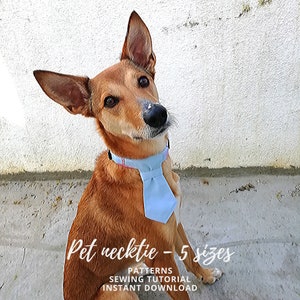 Pet Necktie Tutorial and Patterns / Dog Neck Tie for Wedding / XS, S, M, L, XL / Pet Accessories for ceremony / 5 sizes Sewing Pattern PDF image 2