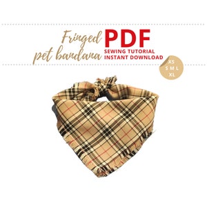 Dog bandana PATTERN PDF / Dog and cat accessories / Pet gift / Reversible Bandana DIY / Dog bandana template / Bandana Patterns image 3