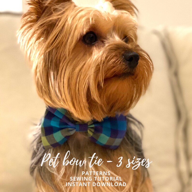 Dog collar accessories PDF patterns / Pet necktie and bow tie how to instructions / Sewing for dogs / Dog wedding accessories tutorial image 6