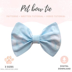 Dog bow tie pattern | Dog collar accessories | Small, Medium, Large sizes | Pet patterns for sewing | Dog accessories PDF sewing patterns