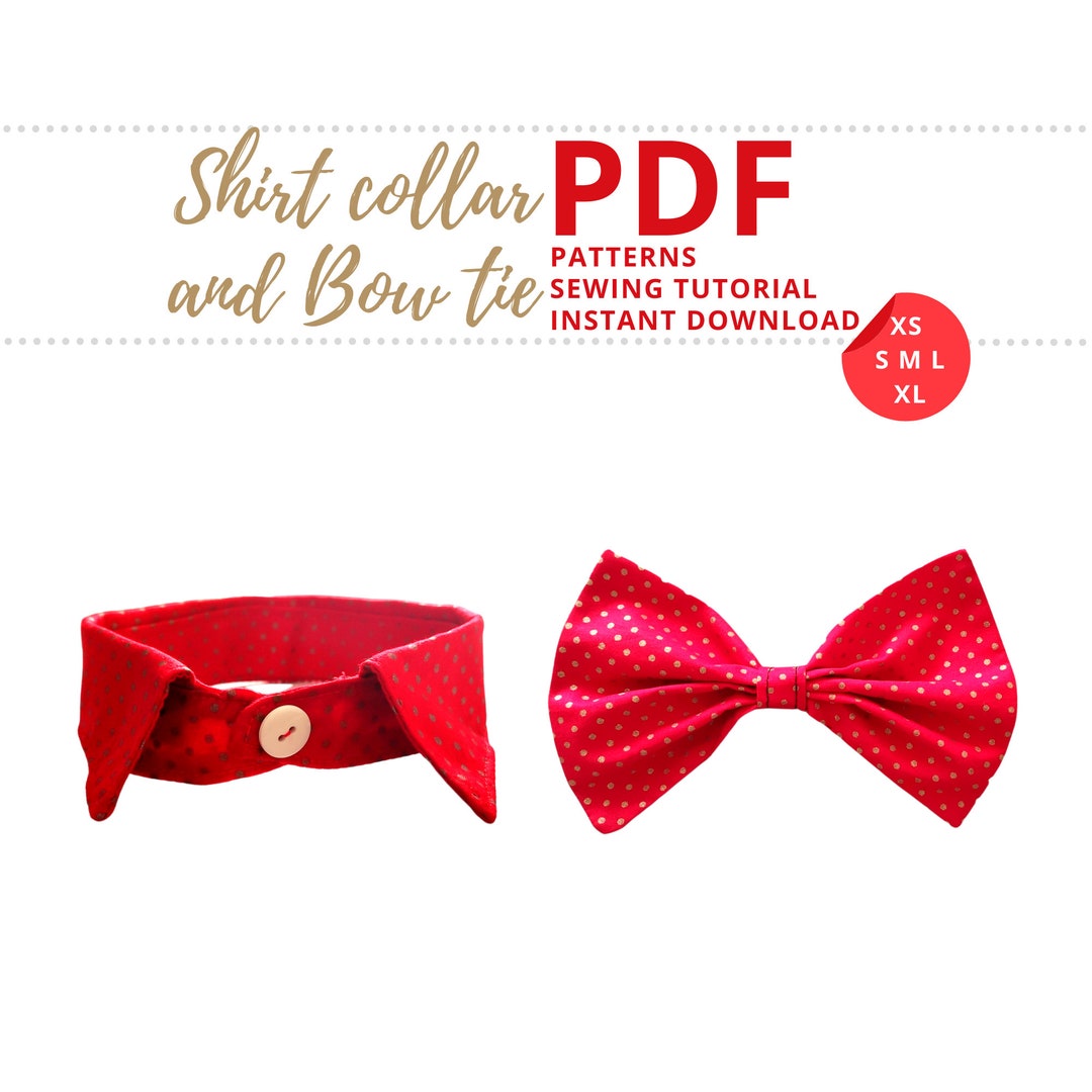 Dog Shirt Collar Pattern and Dog Bow Tie Sewing Pattern/ How to Make