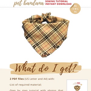 Dog bandana PATTERN PDF / Dog and cat accessories / Pet gift / Reversible Bandana DIY / Dog bandana template / Bandana Patterns image 4