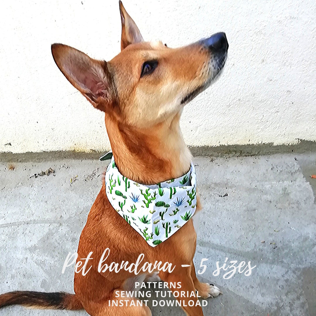 reversible tie on dog bandana pattern