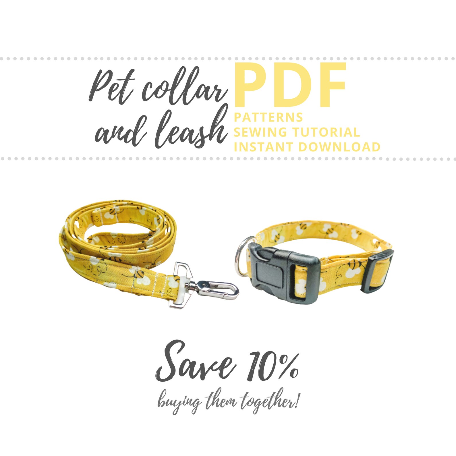 Dog collar and leash PDF patterns / How to Make a Pet Leash Etsy
