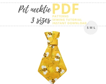 Tutorial y Patrones de Corbatas para Mascotas / Corbata para Perros para Boda / Pequeña, Mediana, Grande / Accesorios para mascotas para ceremonia / Patrón de costura PDF