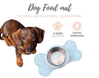 Dog Placemat Tutorial and PATTERNS | Dog food accessories | Waterproof Bone Placemat DIY | Sewing tutorial | PDF Instant download